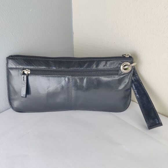 Sophia visconti Clutch Wristlet Studded Black Leather  Lime Green Lined Handbag - Picture 7 of 15